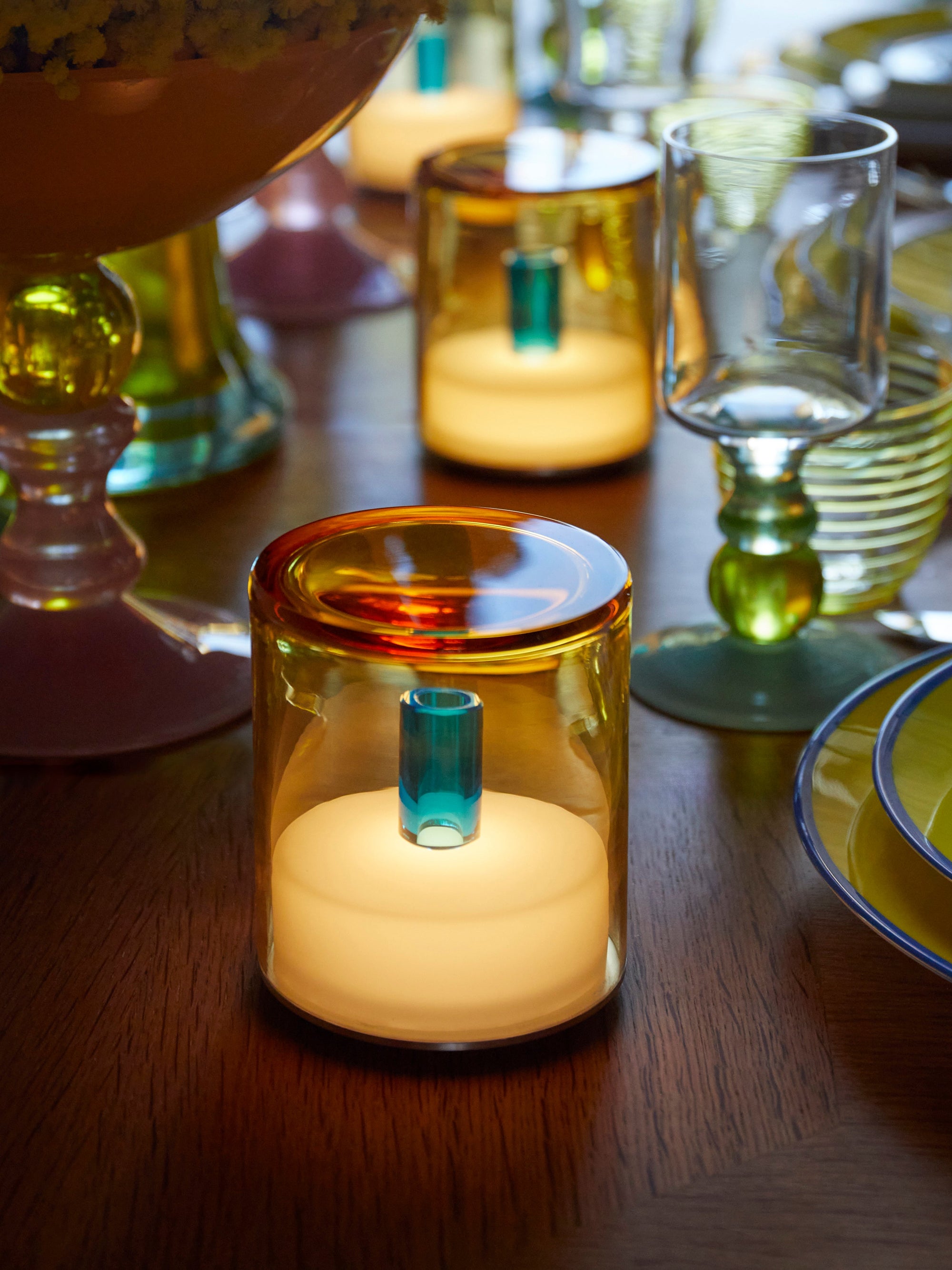 Ambra I Hand-Blown Murano Glass Portable Table Light