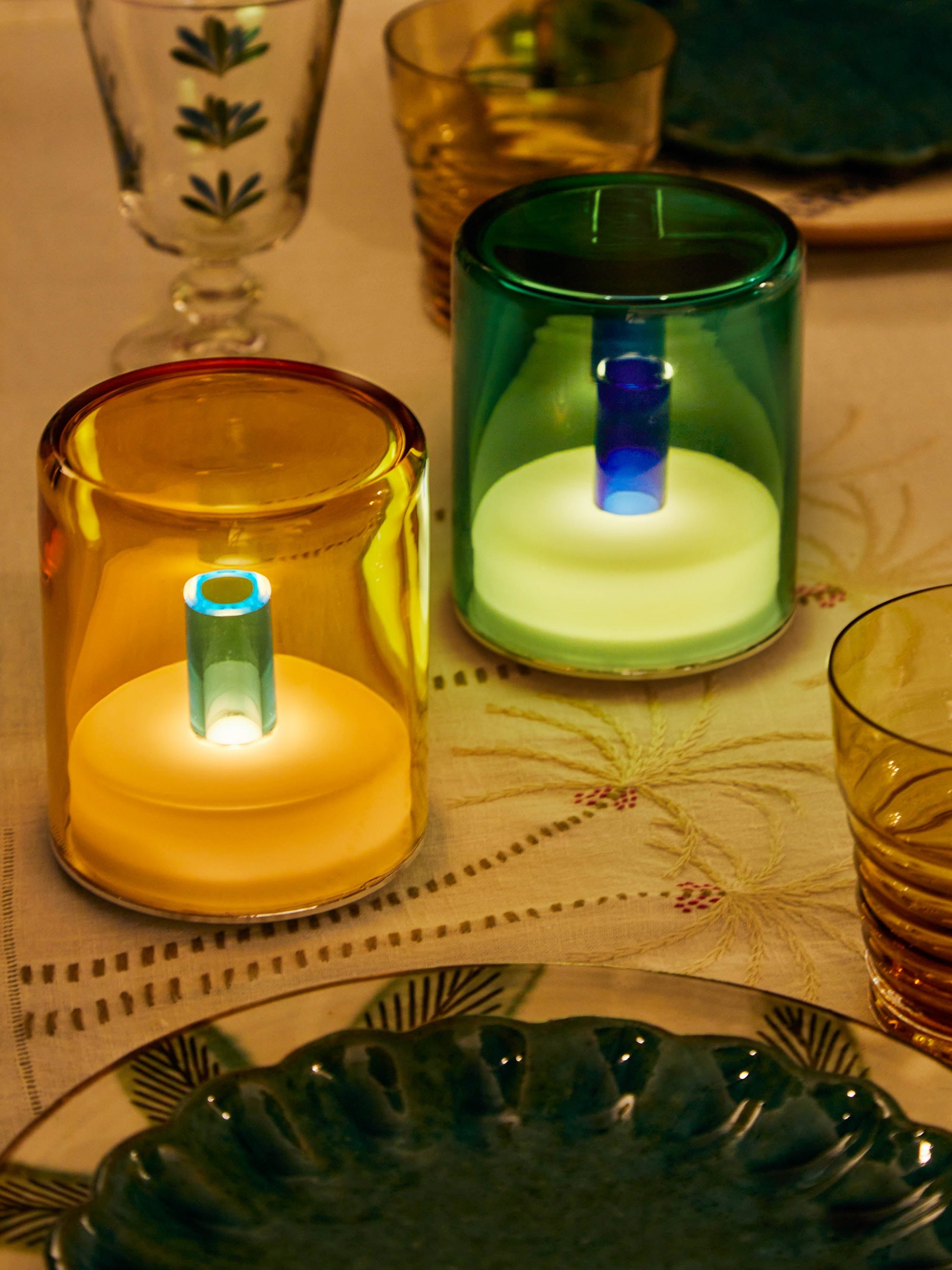Ambra I Hand-Blown Murano Glass Portable Table Light