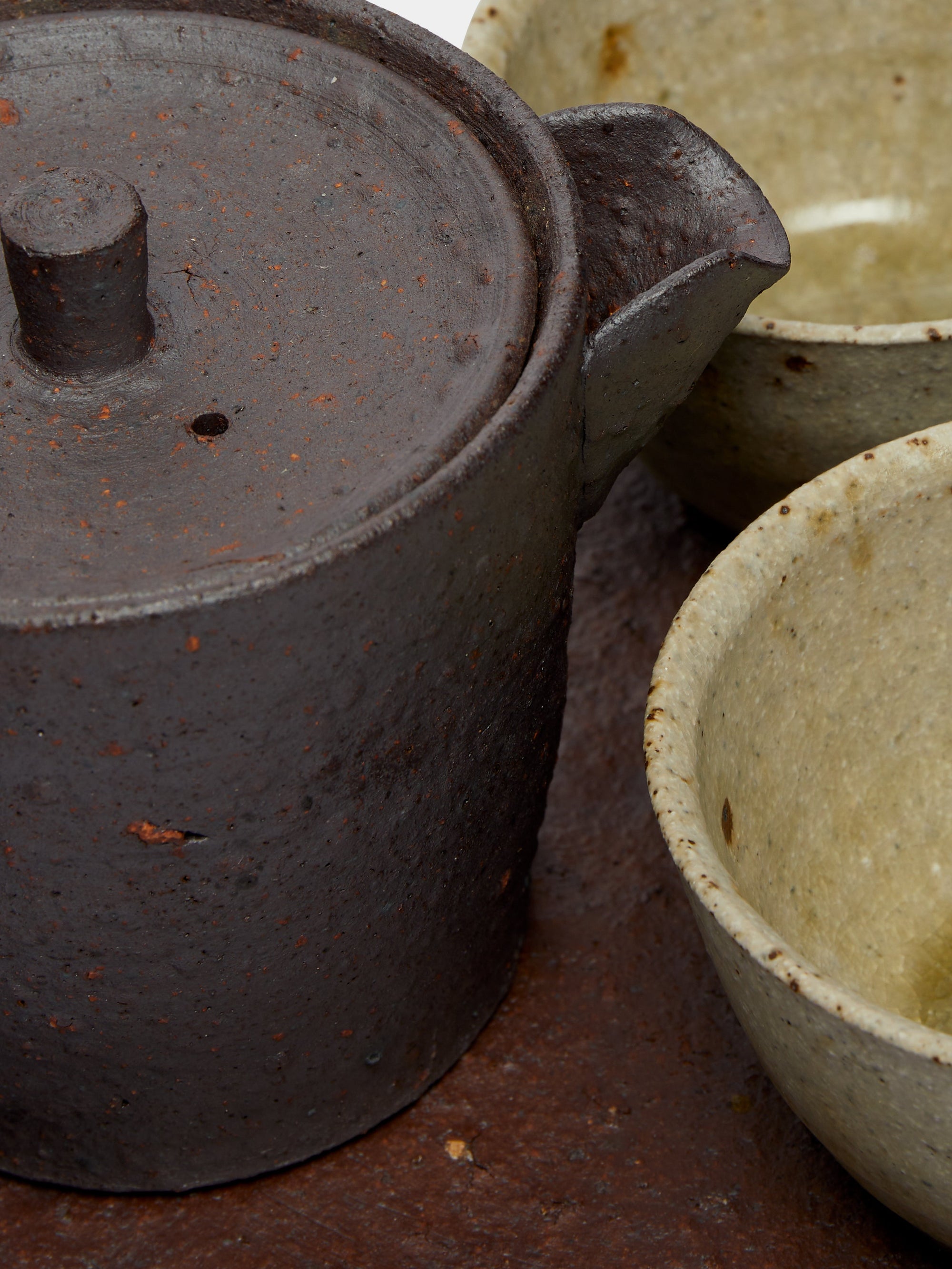Ash-Glazed Ceramic Tea Set
