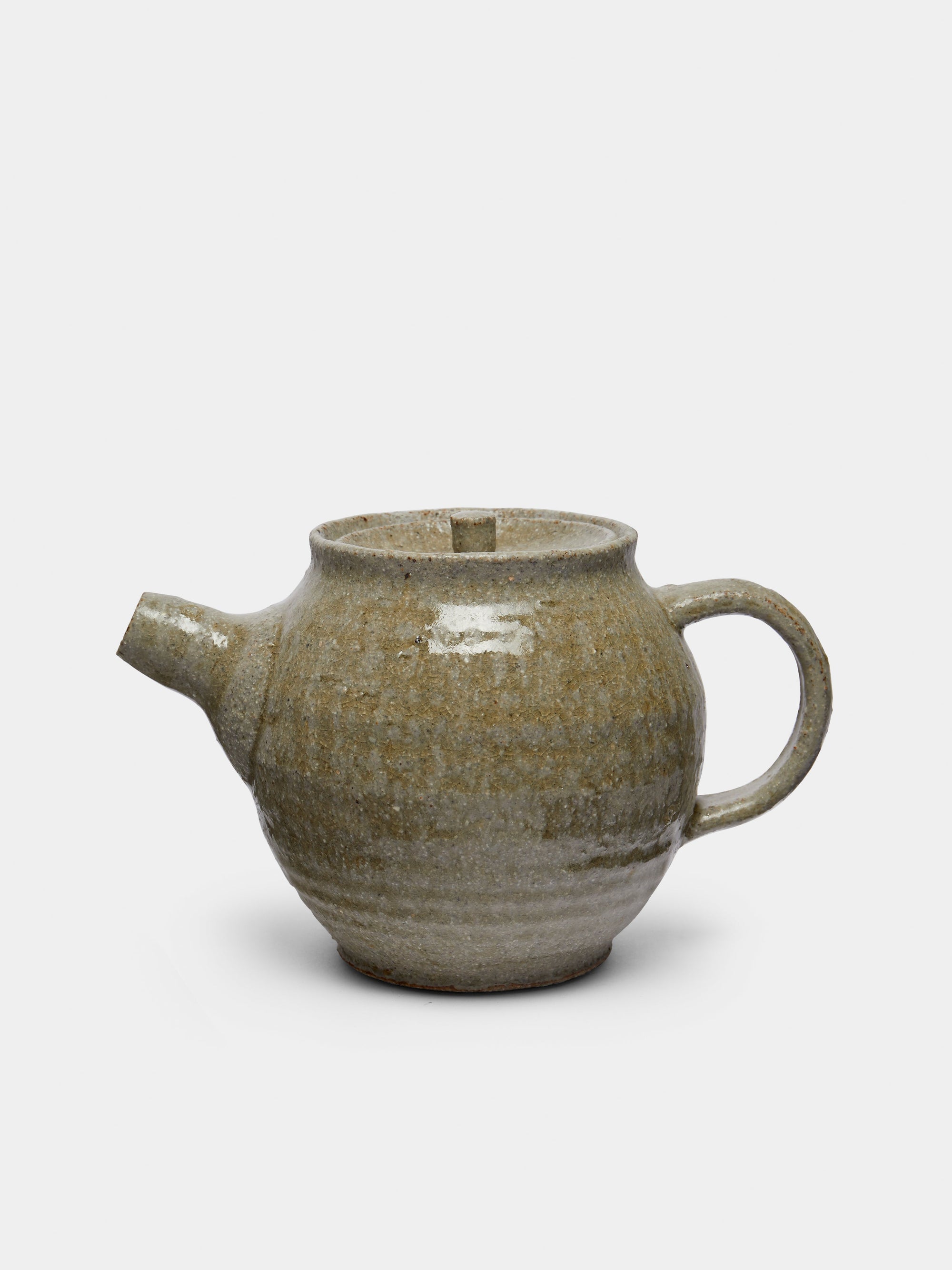 Ash-Glazed Ceramic Teapot