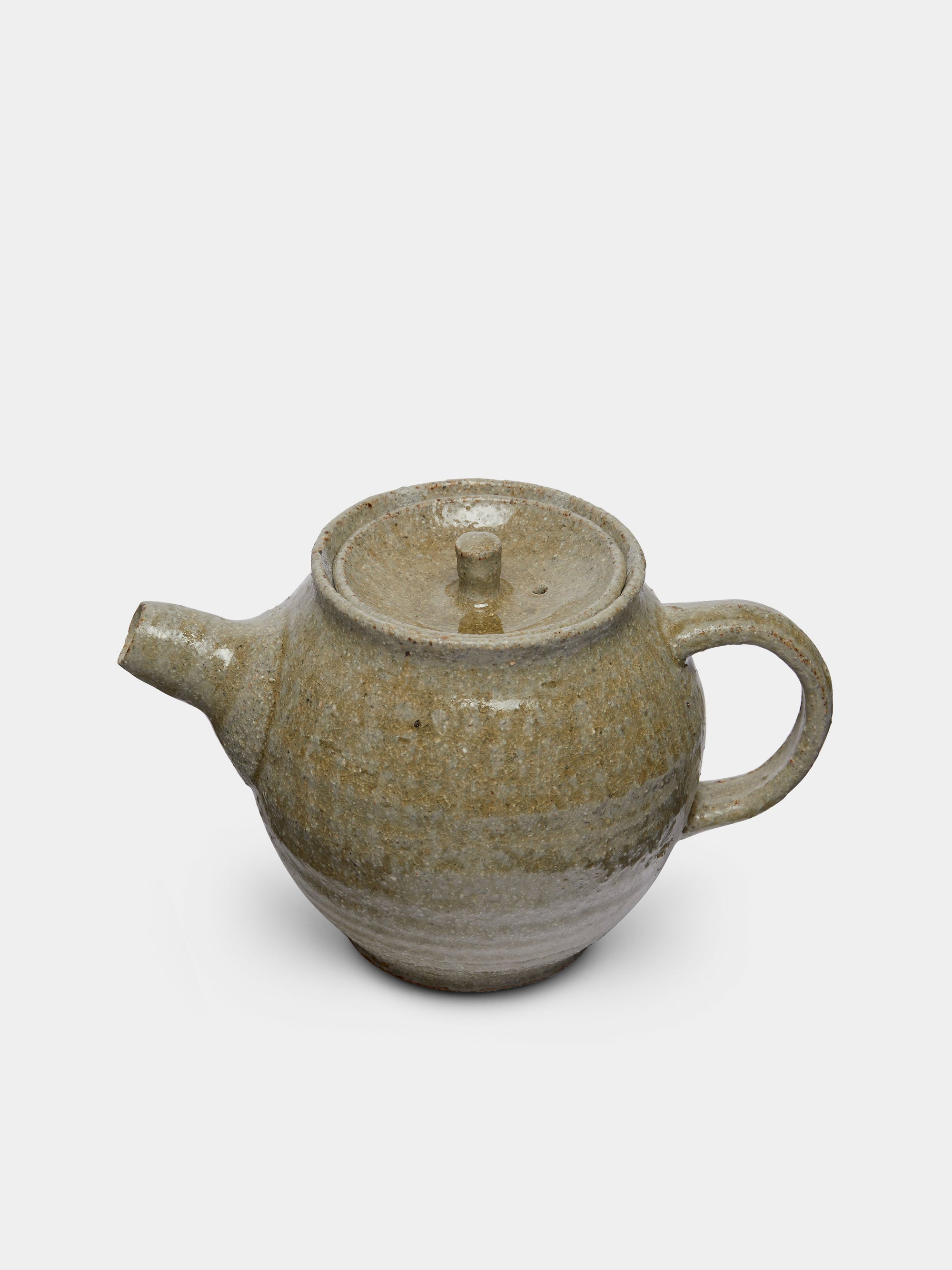 Ash-Glazed Ceramic Teapot